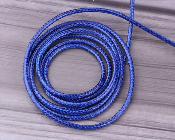Wax Cord Korea Waxed Polyester Cords Blue 2 Mm Stringing Macrame Supply, jewelry Beading Bracelet Necklace,environmental Waxed Polyester Cord -   Canada