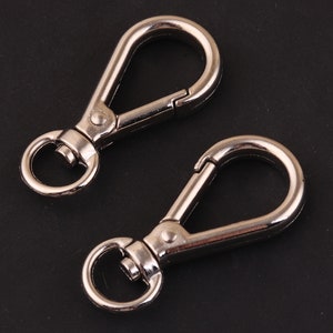 8mm Swivel Lobster Clasps Clips-silver Swivel Clasp-Swivel Clip-Chain Holder-Claw Clasps for swivel buckle hook for/leather craft/key chains image 2