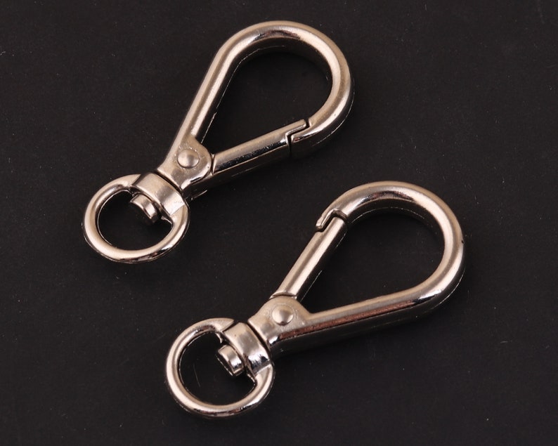 8mm Swivel Lobster Clasps Clips-silver Swivel Clasp-Swivel Clip-Chain Holder-Claw Clasps for swivel buckle hook for/leather craft/key chains image 2