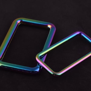 1 1/2 inch (38 mm) and 40 mm Rectangular ring rainbow buckle strap rectangle ring Metal Rectangle Ring Buckles for Belt Strap purse rings