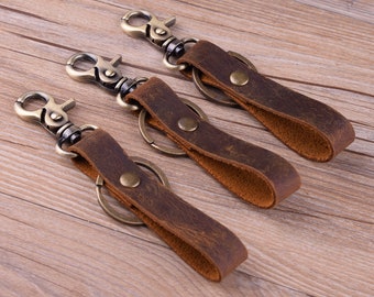 Brauner Leder Schlüsselanhänger,Herren Leder Schlüsselanhänger/Leder Schlüsselanhänger,handgefertigte Schlüsselanhänger für Mann,personalisierter Schlüsselanhänger