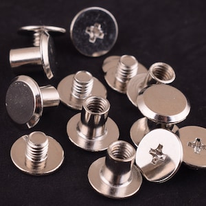silver Screw Rivets 20 sets 8*9 mm Metal Button Screw back Studs Screw Studs for Bag/ Belt Leather Craft screw studs screw rivet Stud Spike