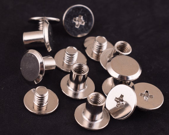 Silber Schraubnieten 20 Sets 8 9 mm Metallknopf Schraube zurück Ohrstecker  Schraubnieten für Tasche / Gürtel Lederhandwerk Schraubnieten Schraubniete  Stud Spike -  Schweiz