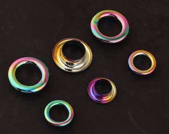 20pcs Rainbow Eyelet with Washer 10mm/14 mm (inner) Round brass Grommet Eyelet for diy Sewing Bead Cores Clothes Leather Craft Canvas Making