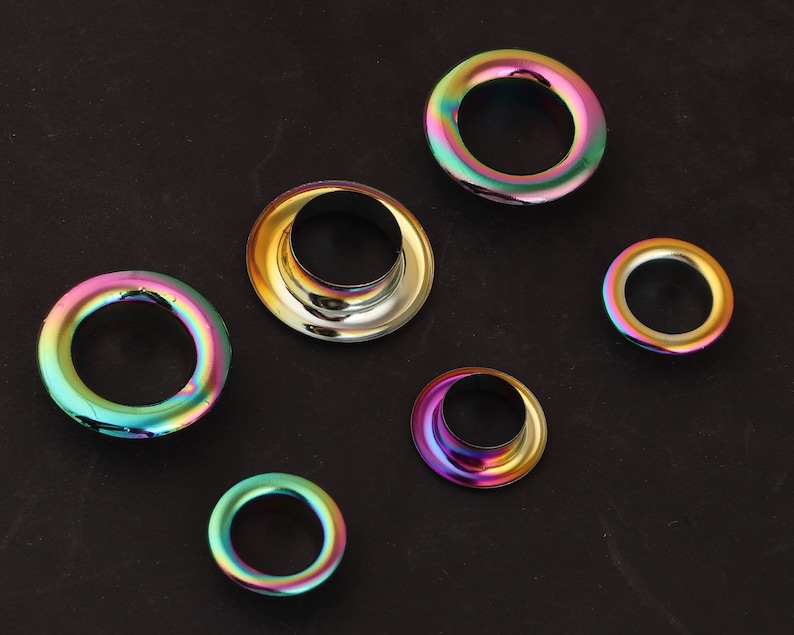 20pcs Rainbow Eyelet With Washer 10mm/14 Mm (inner) Round Brass Grommet ...