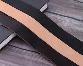 1 1/2 (38 mm) Genuine Leather Strap black and tan Leather Strips Genuine Leather Handles Handbag Straps Belt Straps Natural Leather Supplies