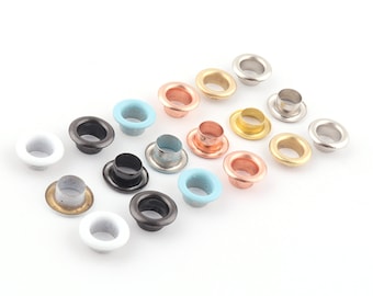 Colorful Round grommet eyelets,6 mm Metal eyelets grommet with washer  Leather Craft Repair Grommet Medium Eyelets Grommets for cards,tags