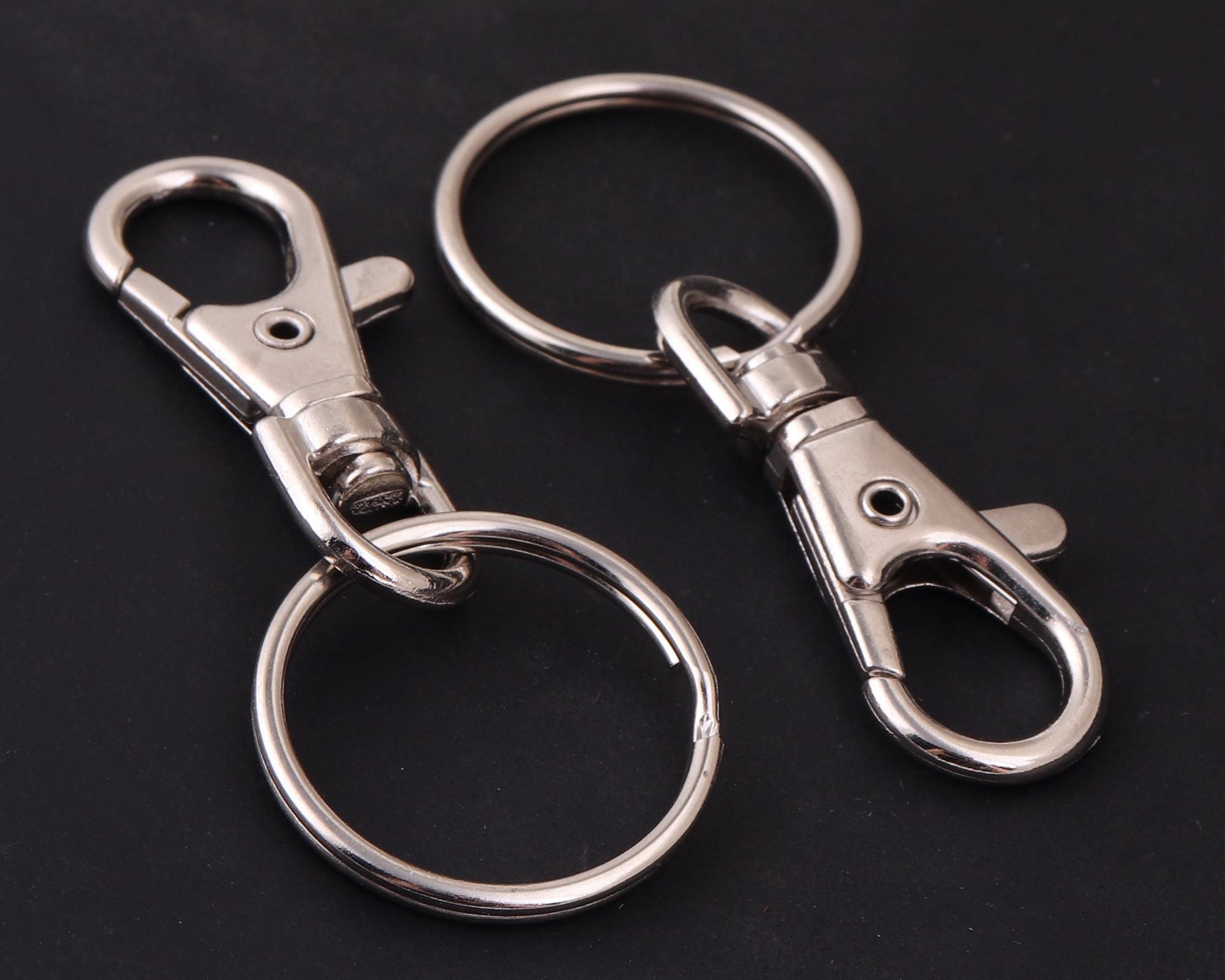 Set 10 Pezzi Moschettoni Girevoli Argento – Chiusura Aragosta Per Borse E Portachiavi