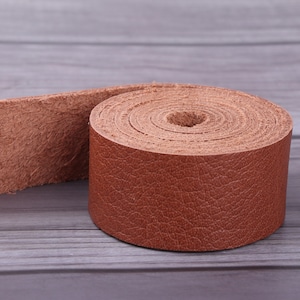 1 inch sienna Leather Straps,long  Leather strip,Leather For Belts,Cowhide Leather,Leather For Bag Straps,real Leather supplies 1 mm thick
