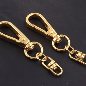 11*69 mm Gold Swivel Clips with clasp,Snap Hook Swivels,Key Chain Supplies -Purse Swivel Hook-Lobster Claw Swivel for Adding Lanyards Charm