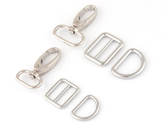 20 Pezzi Fermagli Girevoli In Lega Di Zinco - Moschettoni Portachiavi Con Rotazione 360° - Argento, 4x3,2 Cm