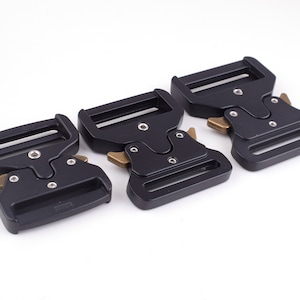 39mm/44mm Black Metal Side Quick Release Buckle Clip for Backpack Bag,Release Buckles Dog Collar Hardware Metal Buckle Adjuster strap buckle
