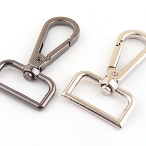 Moschettone girevole in metallo argento e canna di fucile, ganci girevoli da 1 &quot;(26 mm) moschettone con chiusura girevole, moschettone portachiavi, chiusura con moschettone, clip girevole
