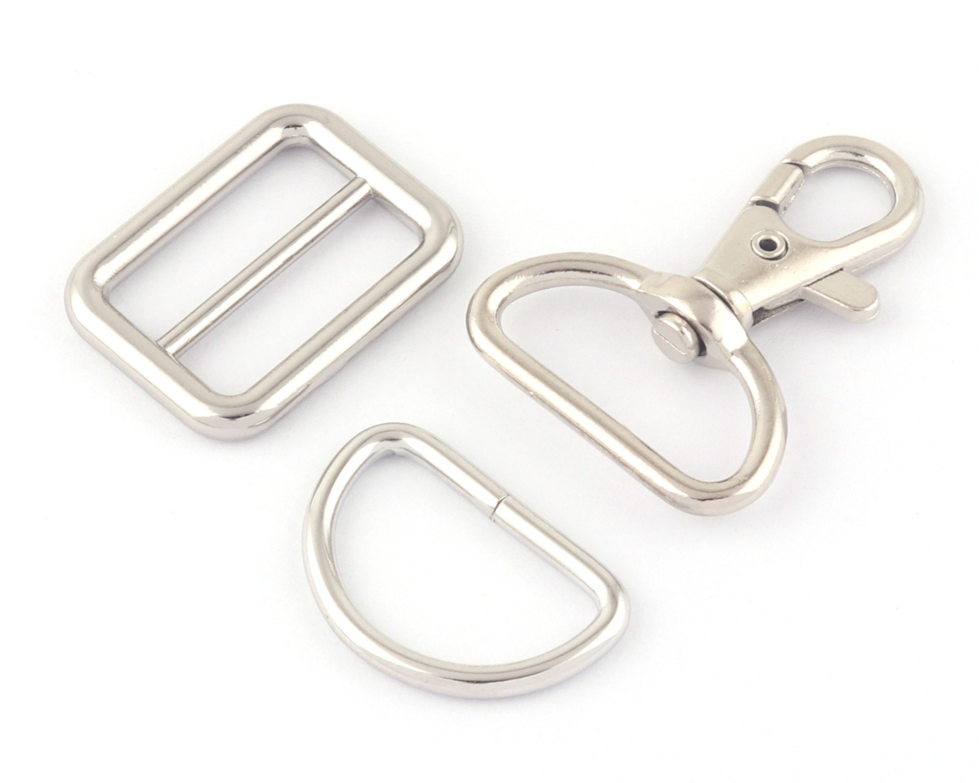 OUZRTG Verpakking met 30 D-ringen van metaal, Tri-Glide D