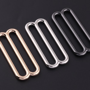 2 "(50mm) Silber verstellbare Gürtelschnalle Schiebestange Schnallen, Metall Geldbörse Verschluss Rucksack Schnallen, Taschenring Gurtschnallen Handtasche Gurtband Hardware