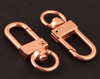 10pcs Metal Swivel Snap Hook Lobster Claw Clasp,9mm rose gold Lobster claw clasp,swivel Hook Clasps Claw,Carabiner Snap for strap/diy making