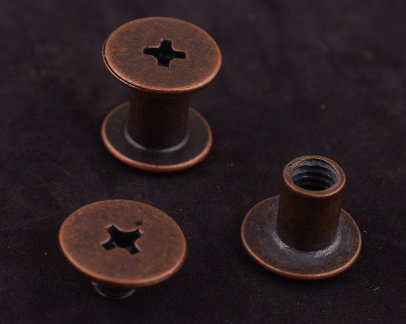 20 sets 9*10 mm antique copper Screw Rivets Metal Button Screw back Studs Screw Studs for Leather Craft screw studs screw rivet Stud Spike
