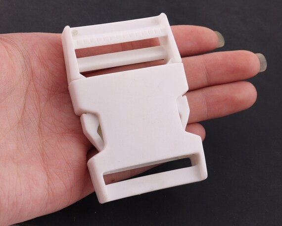 1.538 Mmwhite Side Release Plastic Buckles Clip Adjustable Strap Webbing  Black/white Plastic Curved Side Release Buckle for Bag/backpack 