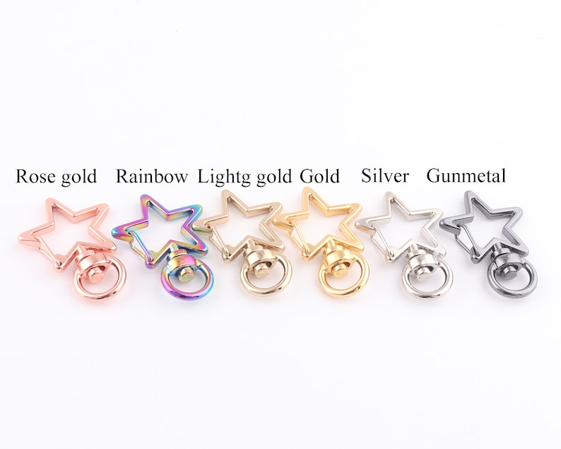 8mm Charm Hooks Push Gate Colorful star swivel clasp,Star swivel snap hook key chain,Star Lobster Swivel Clasp Snap Purse Hooks 38inch