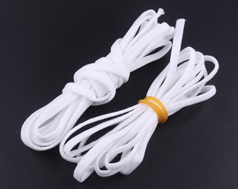 3mm White Flat Round Elastic Cord,Elastic Bands,Elastic tape,Elastic String,Elastic Bungee Stretch Rope For Face mask Sewing Accessories DIY