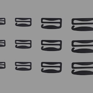 18-50mm Schwarz Metallbügel Schiebe G Haken Bademode Verschluss BH Verstellbare G Schnalle Herstellung Dessous Design Ersatz Ledergriffe Gurtband