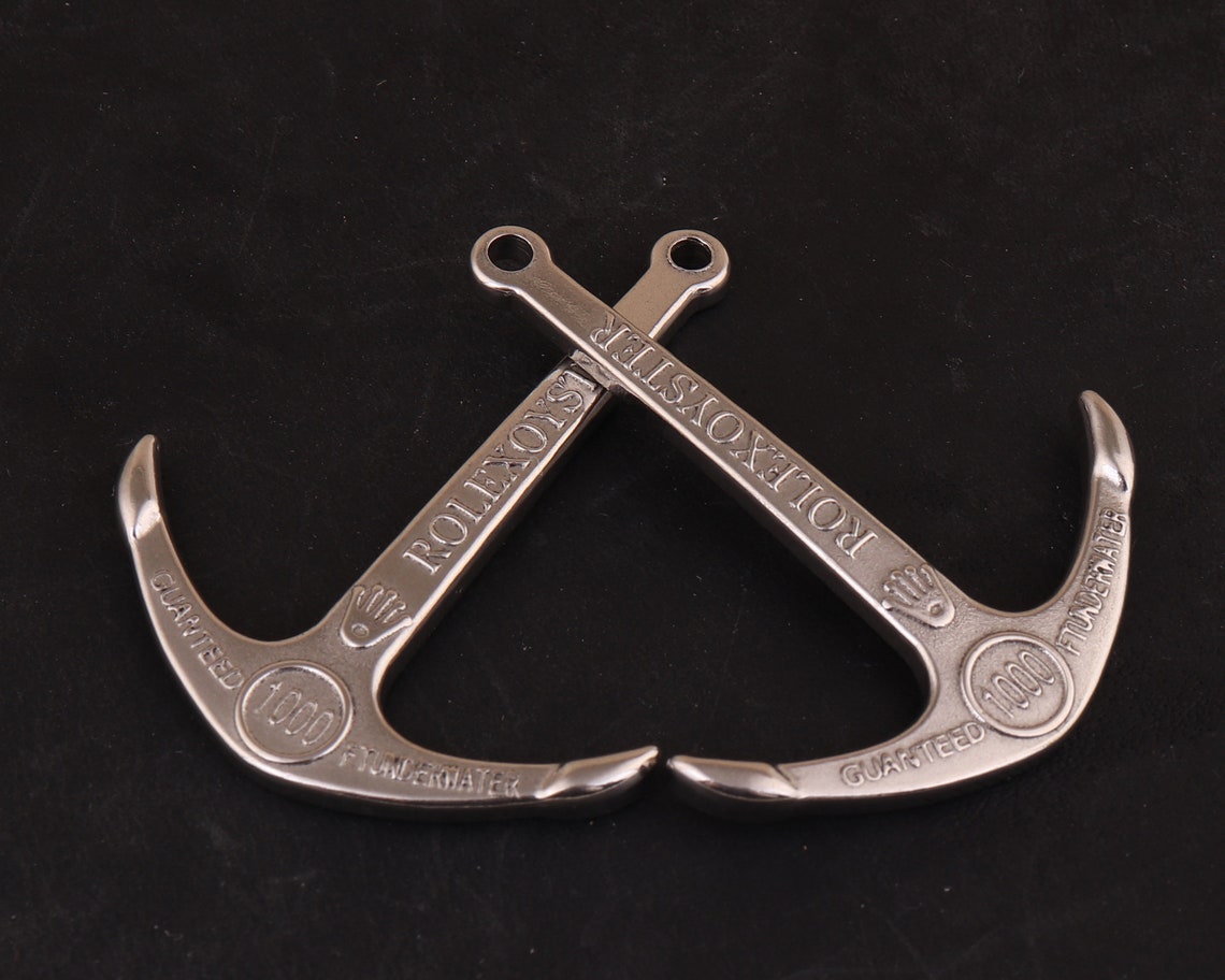 2pcs 2mm Stainless Steel Silver Anchor Pendantlarge Etsy