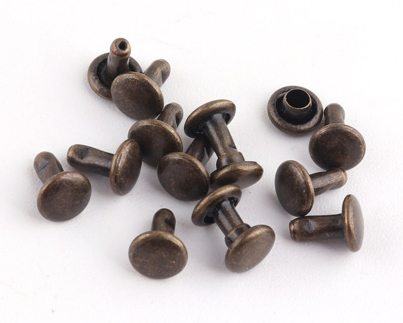 Double Cap Rivets 5mm Mini Rivets Metal Button Double Head Etsy