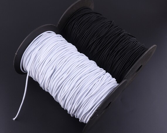 Elastic Cord-round White/black Nylon Coated Fold Over Elastic Belt