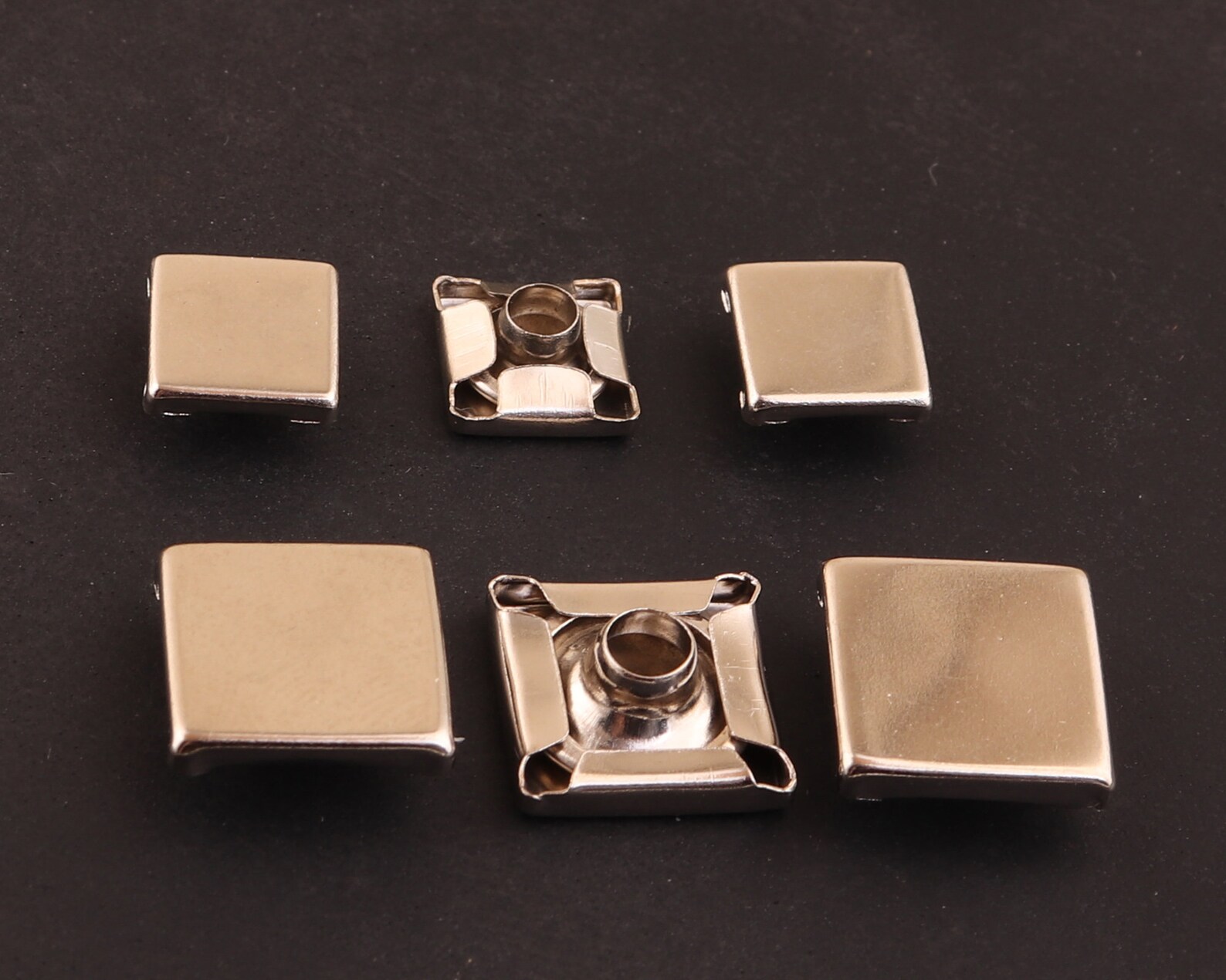 50sets 7mm/10mm Double Cap Rivets Silver Square Double Cap Rivet Studs ...