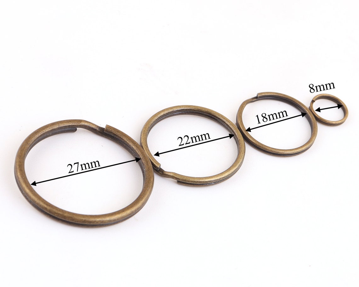 Bronze Keychain Split Rings Round Flat Split Key Ring Hang Etsy