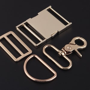 38mm gold metal Release Buckle,Dog Collar Hardware adjuster Backpack buckles webbing hardware d ring Strap slide Buckle swivel clasp clip