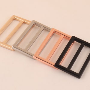1 1/2inch(38 mm) black/silver/rose gold/light gold slider Adjuster Buckle Metal,Slide Belt Buckle Tri Bar Buckles Strap Buckle purse Buckles