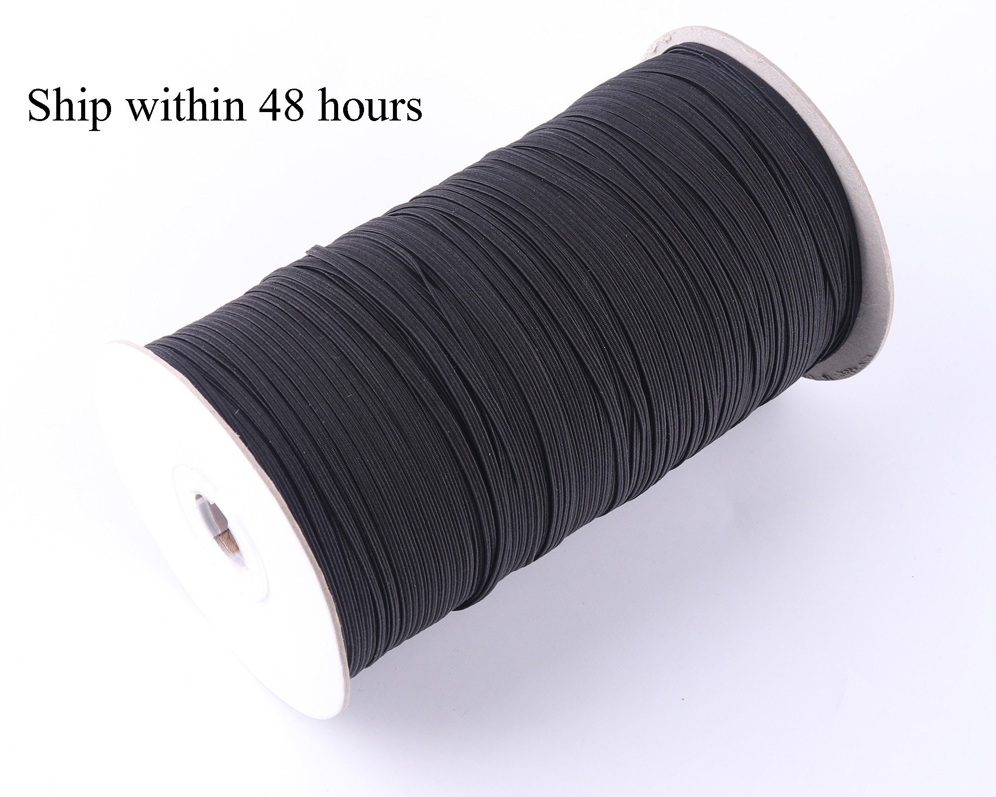 Cuerda elástica plana negra, bobina 100m