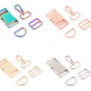 1&quot;(25mm) Rainbow Metal Swivel Clasp Claw Slide Release Buckle,Dog Collar Adjuster Purse buckle Webbing Hardware D Ring Strap Buckle Supplies