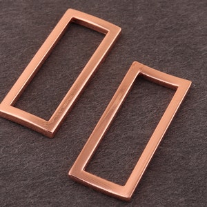 38mm Rose Gold and Black Rectangle Rings Metal Rectangle Ring Belt ...