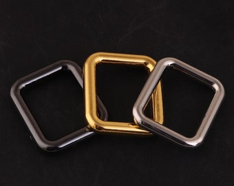 20mm (3/4") zilver, goud en gunmetal vierkante ringen rechthoekige ring riem rechthoek ring metalen ring gespen voor diy riem portemonnee ringen