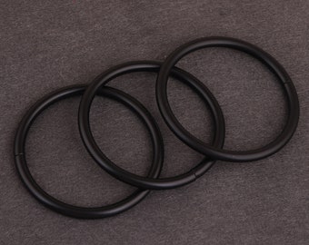 Anillo en O negro de 2 pulgadas (50 mm) Hebilla en O de metal no soldado Anillos en O abiertos Correa de cinturón Hebilla Correa O Anillo Artesanía de cuero, O Anillo Gargantilla Cierre de cinturón