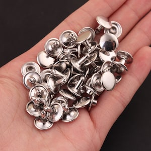 7*8 mm Studs Rivets 100 sets purple Rivets Metal Button Double Head Rivets Purse Notions Studs for Belt leather keychaindog collarleash