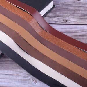Colorful natural leather strap 3/4 inch wide,long leather straps,cowhide leather strapping for DIY camera strap/watch band/key chain/bags