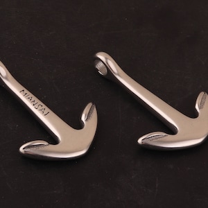 2pcs 5mm stainless steel Silver Anchor Pendant-Large Clasp,Leather Bracelet Clasp,Nautical Pendant Anchor Charms,bright mariner anchor hooks