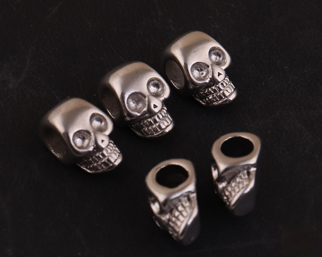Skull Bead Stainless skull Head Beadsparacord Beads Men Etsy