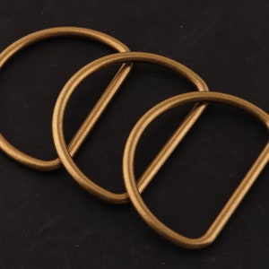 Hebillas de anillo en D de bronce de 40 mm Anillos en D de metal en bucle Hebillas de cinturón, anillo de salto, anillo de monedero, cierre de bolso en D Accesorios de hardware de bolso para correa de cinturón de bolso