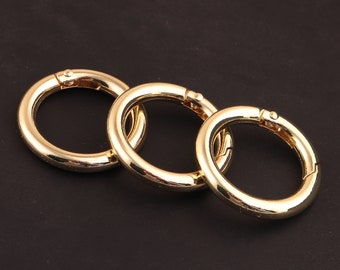 3/4 inch(20mm )gold Gate Spring O-Ring Round Push Snap Hooks,High Quality O-Rings,Spring gate ring Thin spring ring purse O ring Round Ring