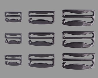 18-38mm Gunmetal Metal Strap Slide G Hook Swimwear Fastener Bra Adjustable G Buckle Lingerie Design Replacement Leather Handles Webbing DIY