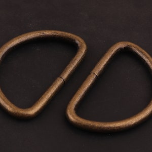 1 1/2 Inch D Rings,Buckle Purse Strap,Metal bronze D Shape Rings Antique Brass Finish,Handbag Purse Bag Making leather Hardware Supplies