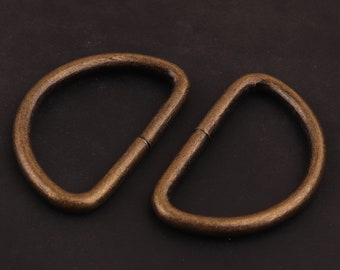 1 1/2 Inch D Rings,Buckle Purse Strap,Metal bronze D Shape Rings Antique Brass Finish,Handbag Purse Bag Making leather Hardware Supplies