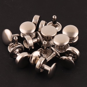 50 sets 10*11 mm Studs Rivets silver double cap Rivets Metal Button Double Head Rivets Purse Notions Studs round rivet for straps/ key chain