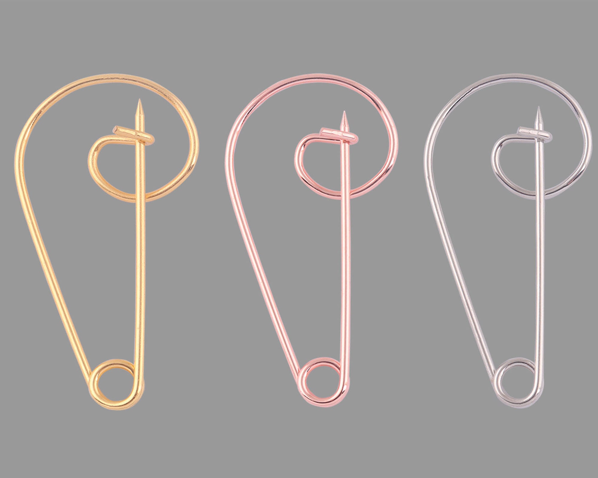SINRAD 5pcs 100mm Spille da Balia Grandi Artigianali Oro/Oro Rosa Placcato Spilla da Balia Spilla Punti marcatori, Spille da Balia in Metallo Anelli ciondoli Gioielli
