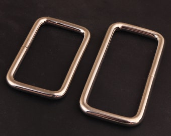 2 Inch/38mm Rectangular Wire Loops / Rings-silver Rectangle Ring,Purse Hardware supplies,Metal Rectangle Buckle Ring for Bag Belt Loop Strap