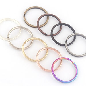 30mm Rainbow Metal Round Split Key Rings Key Chain Clasp Supplies,Double Loop Pendant Jump O Rings,Jewelry Findings for Key Fob Hardware DIY